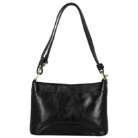 Dámská kožená kabelka na rameno černá - Delami Vera Pelle Kilveri
