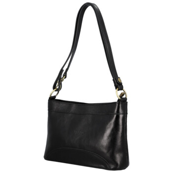 Dámská kožená kabelka na rameno černá - Delami Vera Pelle Kilveri