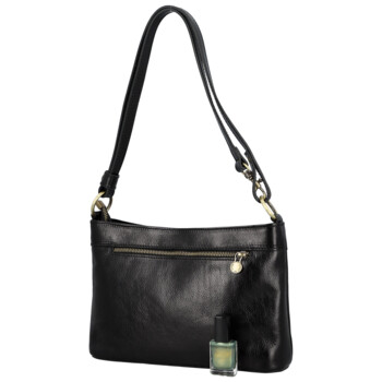 Dámská kožená kabelka na rameno černá - Delami Vera Pelle Kilveri