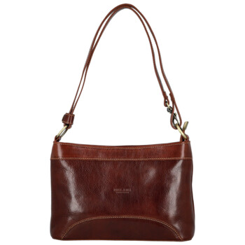 Dámská kožená kabelka na rameno hnědá - Delami Vera Pelle Kilveri
