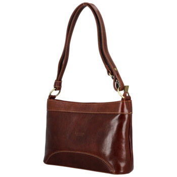 Dámská kožená kabelka na rameno hnědá - Delami Vera Pelle Kilveri