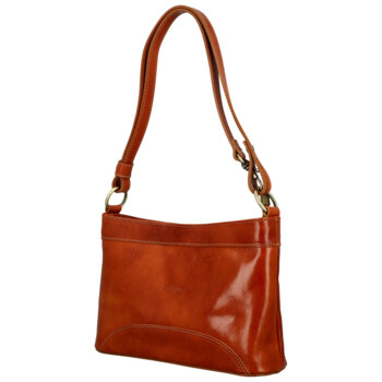 Dámská kožená kabelka na rameno koňaková - Delami Vera Pelle Kilveri