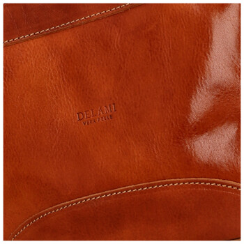 Dámská kožená kabelka na rameno koňaková - Delami Vera Pelle Kilveri