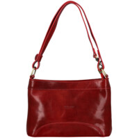 Dámská kožená kabelka na rameno červená - Delami Vera Pelle Kilveri