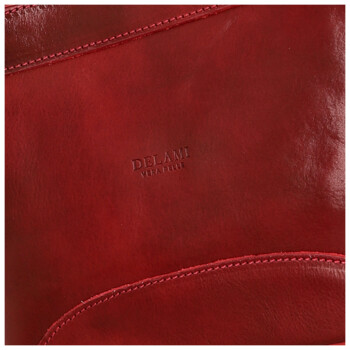 Dámská kožená kabelka na rameno červená - Delami Vera Pelle Kilveri
