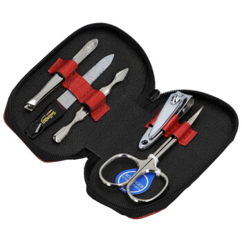 Kožená manikúra a pedikúra croco červená - Solingen Adair