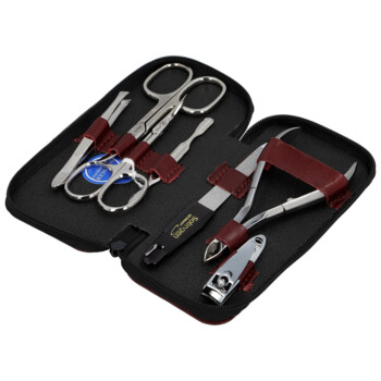 Kožená manikúra a pedikúra vínová - Solingen Anakin 