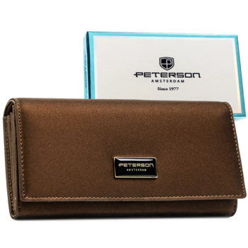 Dámská koženkovo/kožená peněženka hnědá - Peterson Birgita