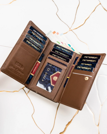 Dámská koženkovo/kožená peněženka hnědá - Peterson Haya
