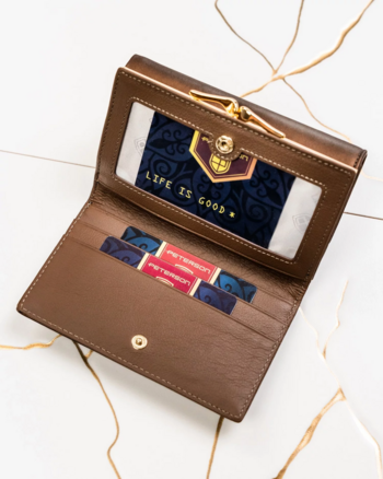 Dámská koženkovo/kožená peněženka hnědá - Peterson Haya