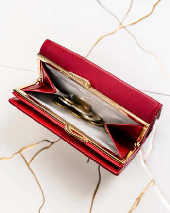 Dámská koženkovo/kožená peněženka červená - Peterson Haya