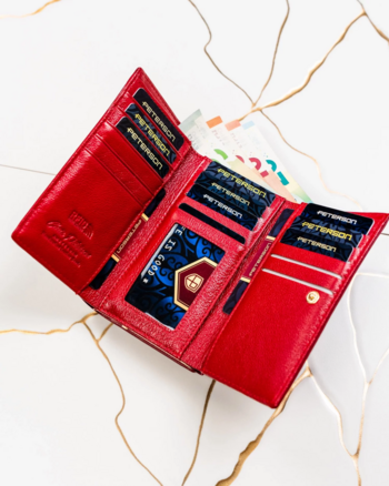 Dámská koženkovo/kožená peněženka červená - Peterson Haya