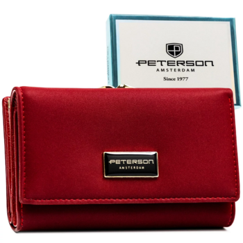 Dámská koženkovo/kožená peněženka červená - Peterson Haya