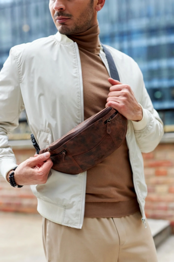 Pánská kožená ledvinka hnědá - Peterson Radom