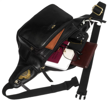 Pánská kožená ledvinka černá - Peterson Nikandr