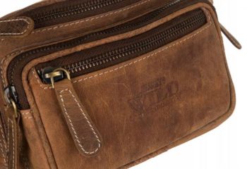 Pánská kožená ledvinka taupe - Wild Madron