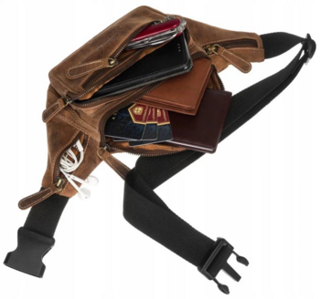 Pánská kožená ledvinka taupe - Wild Madron