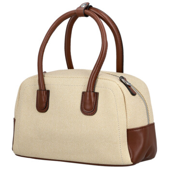 Dámská kabelka do ruky krémová/hnědá - Firenze Leesha