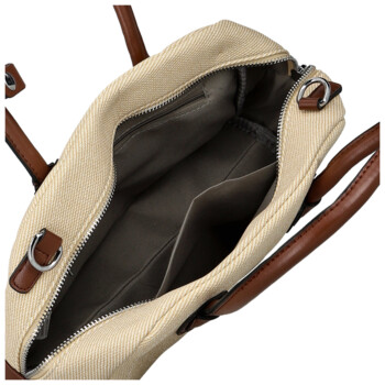 Dámská kabelka do ruky krémová/hnědá - Firenze Leesha