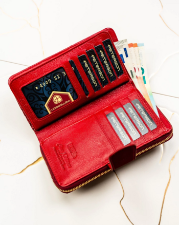 Dámská kožená peněženka červená - Peterson Kosina