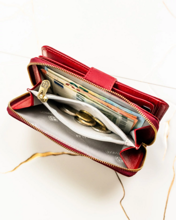 Dámská kožená peněženka červená - Peterson Kosina