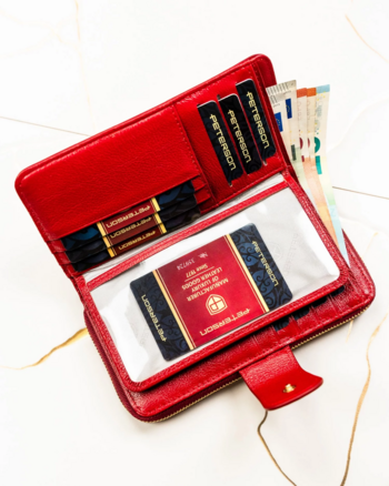 Dámská kožená peněženka červená - Peterson Kosina