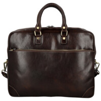 Kožená business taška tmavě hnědá - Delami Vera Pelle Evarist