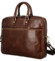 Kožená business taška hnědá - Delami Vera Pelle Evarist