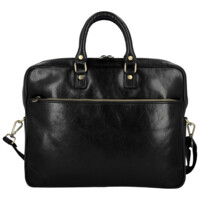 Kožená business taška černá - Delami Vera Pelle Evarist