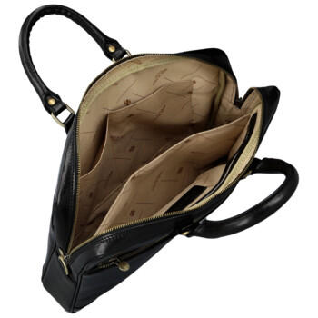 Kožená business taška černá - Delami Vera Pelle Evarist