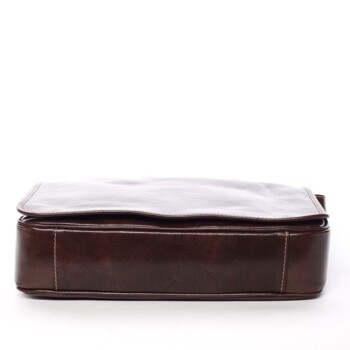 Pánská kožená crossbody kabelka hnědá - Delami Mohex
