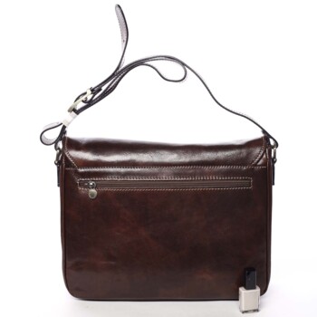Pánská kožená crossbody kabelka hnědá - Delami Mohex