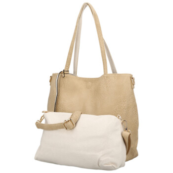 Dámská moderní kabelka přes rameno tmavě béžová - Firenze Prestige 2v1