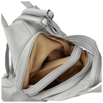 Dámský městský batoh světle šedý - Firenze Jakey