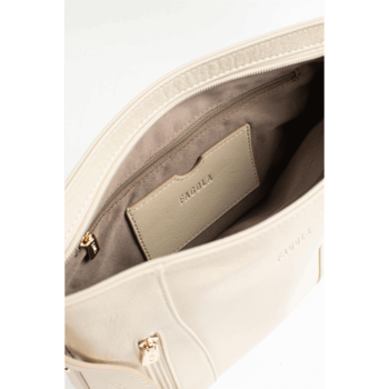 Dámská kožená kabelka přes rameno béžová - Fagola Preira