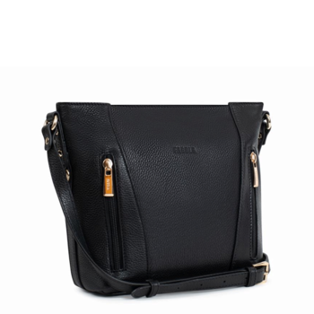 Dámská kožená kabelka přes rameno černá - Fagola Preira