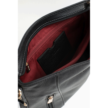 Dámská kožená kabelka přes rameno černá - Fagola Preira