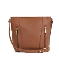 Dámská kožená kabelka přes rameno světle hnědá - Fagola Preira