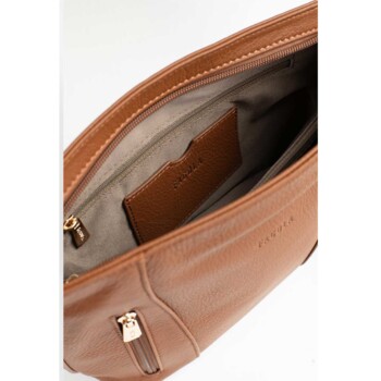 Dámská kožená kabelka přes rameno světle hnědá - Fagola Preira