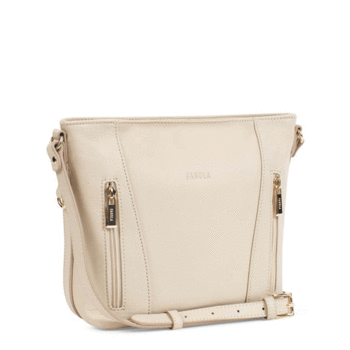 Dámská kožená kabelka přes rameno béžová - Fagola Preira