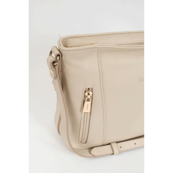 Dámská kožená kabelka přes rameno béžová - Fagola Preira