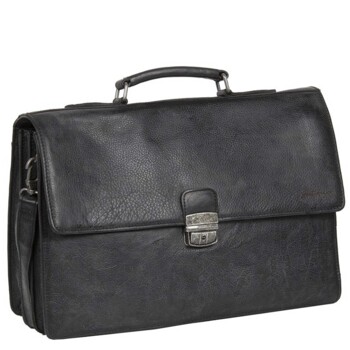 Pánská kožená aktovka černá - Justified Cornwall