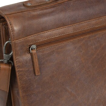 Pánská kožená aktovka koňaková - Justified Cornwall