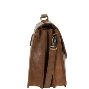 Pánská kožená aktovka koňaková - Justified Cornwall