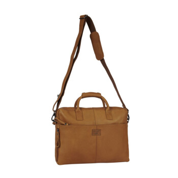 Pánská kožená brašna na notebook koňaková - Mustang William