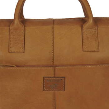 Pánská kožená brašna na notebook koňaková - Mustang William