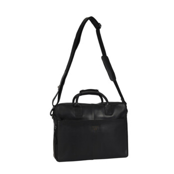 Pánská kožená brašna na notebook černá - Mustang William