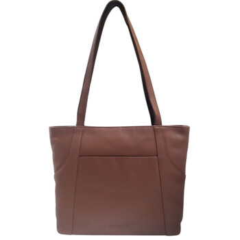 Dámská kožená kabelka přes rameno koňaková - Sendi Design Doriane