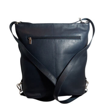 Dámská kožená kabelka batoh tmavě modrá - Sendi Design Maronol