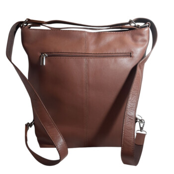 Dámská kožená kabelka batoh koňaková - Sendi Design Maronol